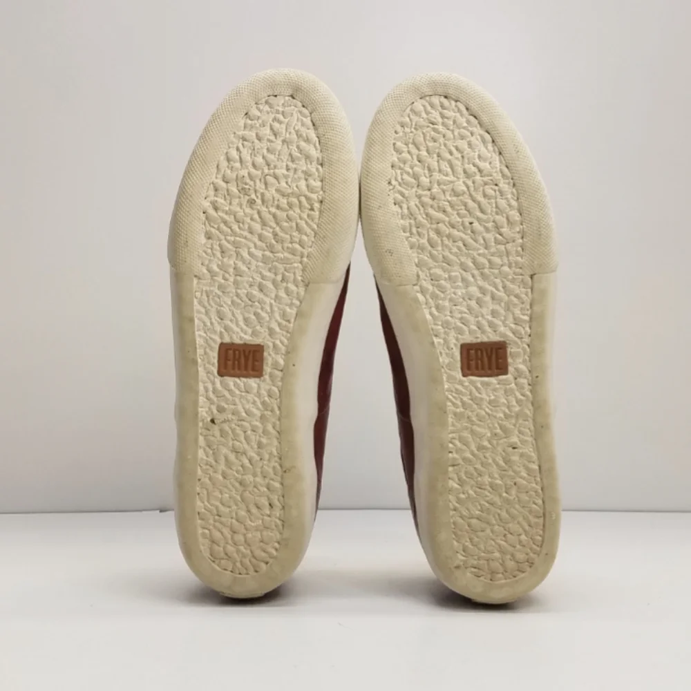 Frye Chambers Slip On Leather Sneakers Burnt Red